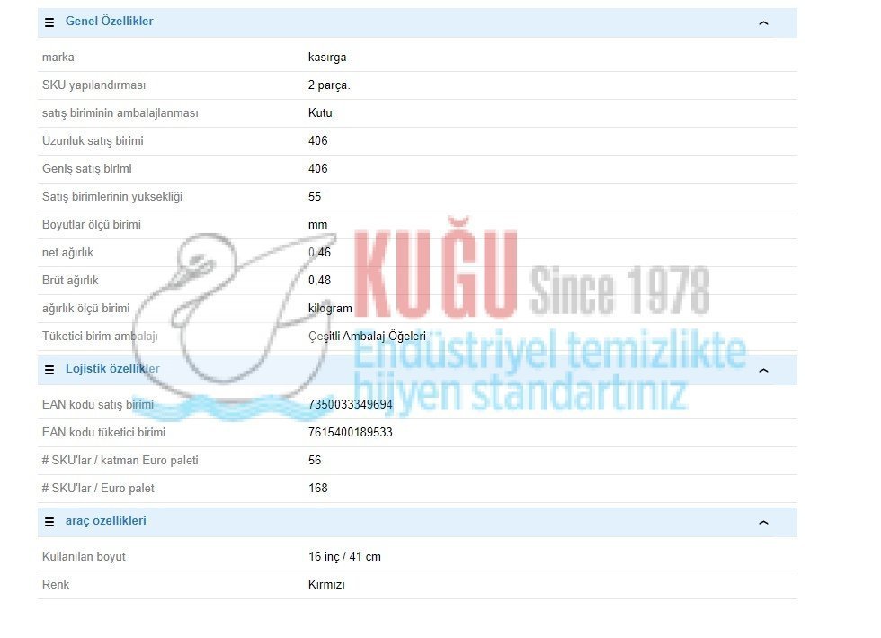 Second image of 70018880 Diversey Taski Twister TXP Yer Yıkama Pedi 2ad. - 16" / 43 Cm - Kırmızı