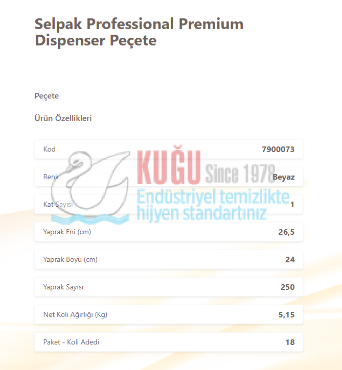Second image of KGE-7900073  Selpak Professional Premium 250'li 18 Paket Dispenser Peçete