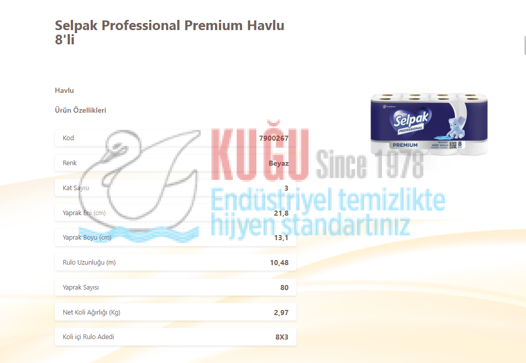 Second image of KGE-7900267 Selpak Professional Premium Havlu 8'Li 3 Paket 24 Adet