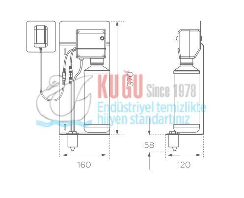 Second image of 8091 Elektrikli Sensörlü ve Fotoselli Aynaya veya Dolaba Monte1000 ML Hazneli Ankastre Sıvı Sabunluk