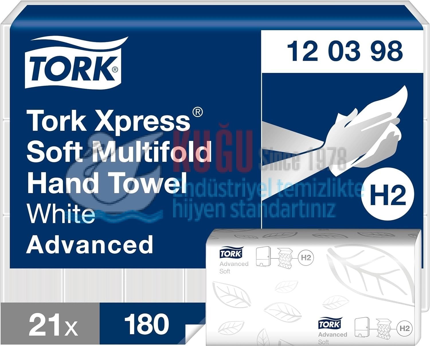 Second image of KT-120398 Tork Xpress® Yumuşak 2 Katlı El Havlusu H2 Sistem Z Katlama El Havlusu (1 Paket 180 Adet-Koli İçi 21 Paket)