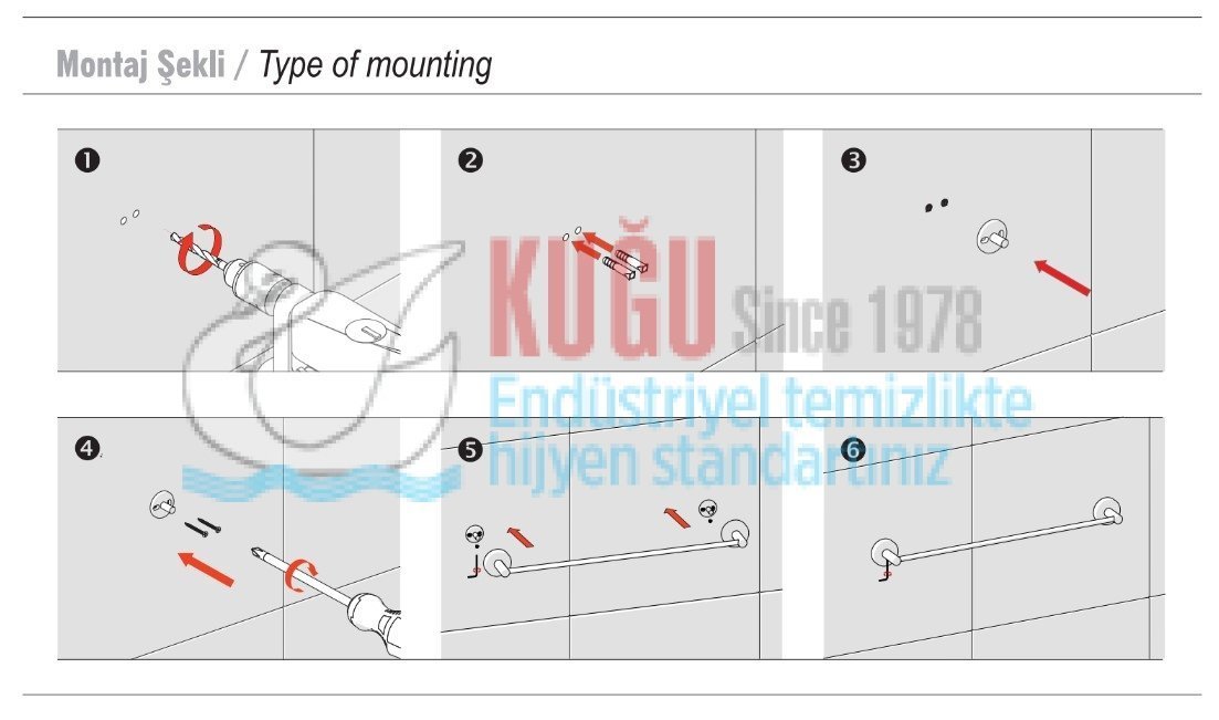 Second image of 9255 304 S.S. Paslanmaz Çelik Üzeri Krom Kaplama Duvara Monte 50 Cm Uzun Havluluk