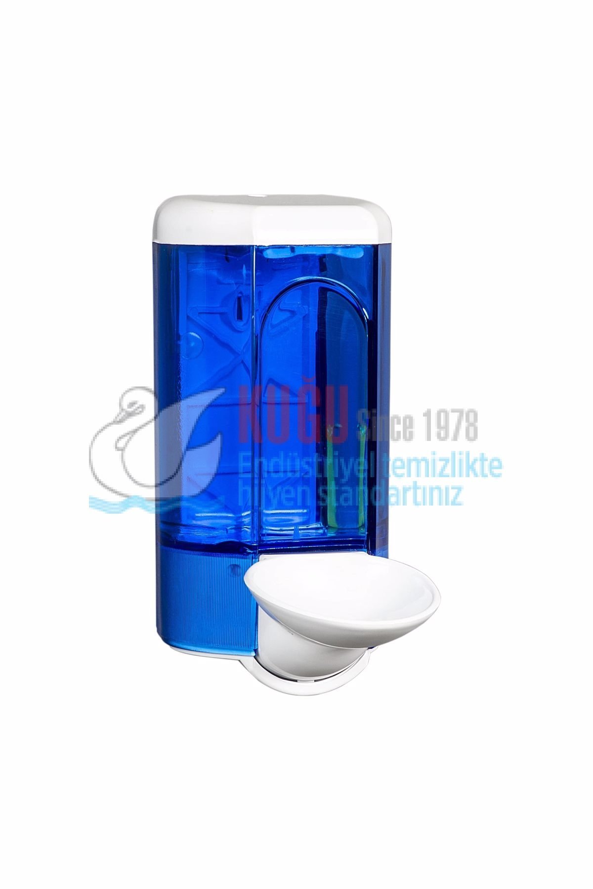 KGB-19278 Şeffaf Mavi 600 ML Dirsek Temaslı SIVI SABUN ve DEZENFEKTAN Banyo ve Mutfak Sabunluk APARATI