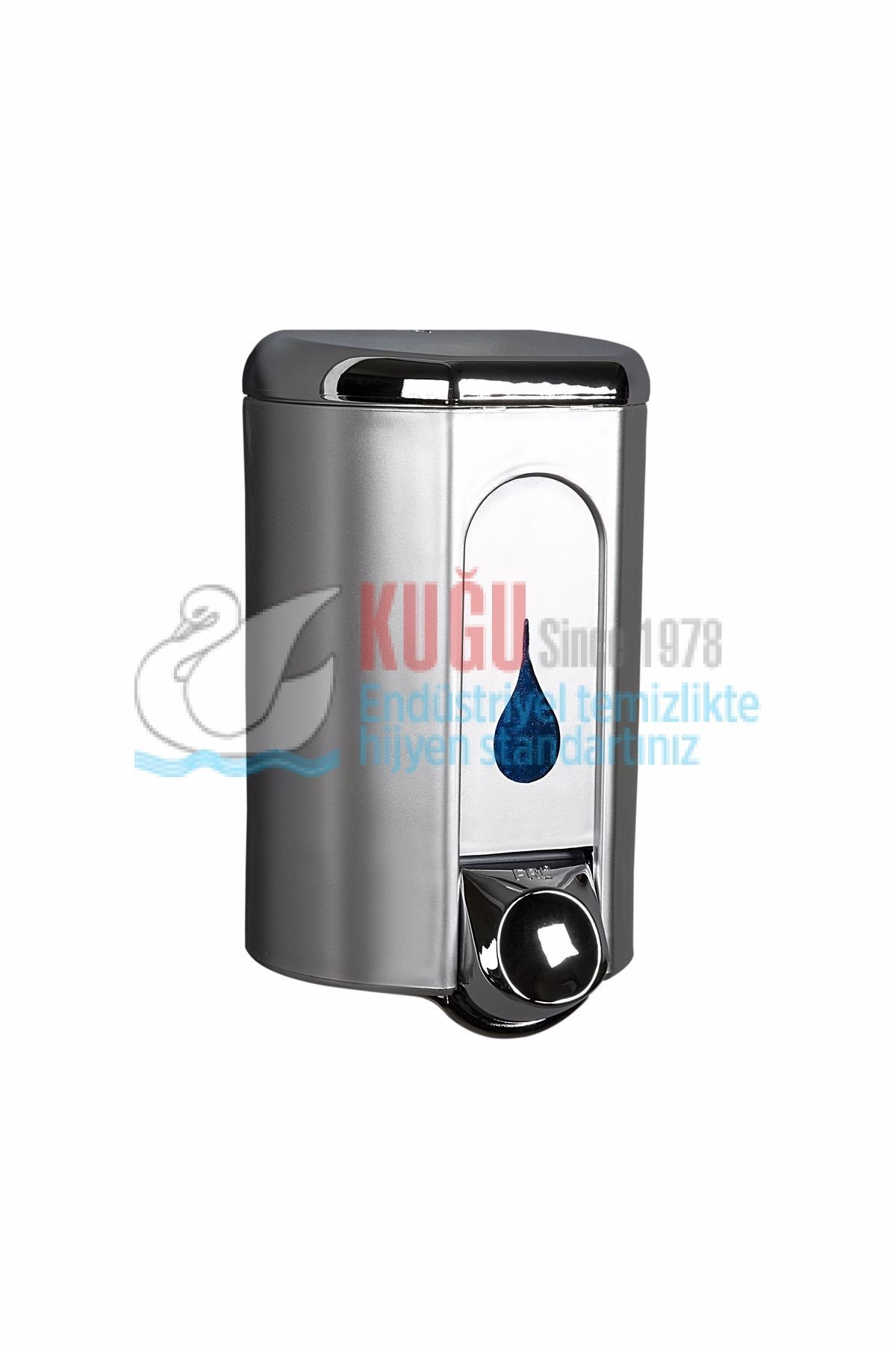 KGB-19312 Gümüş Krom 1100 ML İç Hacimli Sıvı Sabun ve Dezenfektan Dispenseri Banyo ve Mutfak Sabunluk Aparatı