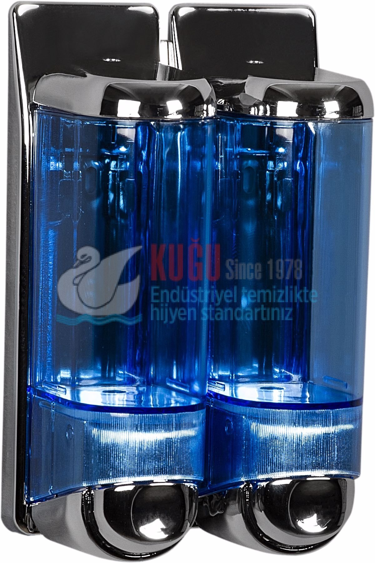 KGB-19326 Şeffaf Krom İKİLİ 2×250 500 ML FREE TWIN SIVI SABUN DEZENFEKTAN VE ŞAMPUAN Banyo ve Mutfak APARATI