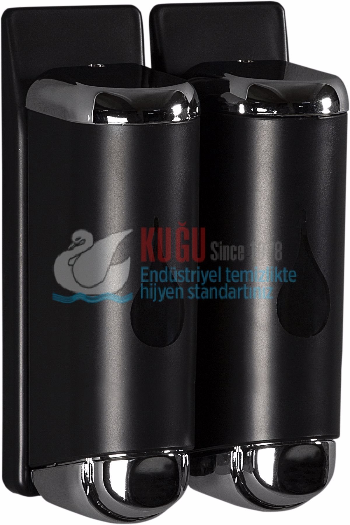 KGB-19405 Siyah Krom İKİLİ 2×250 500 ML FREE TWIN SIVI SABUN DEZENFEKTAN VE ŞAMPUAN Banyo ve Mutfak APARATI