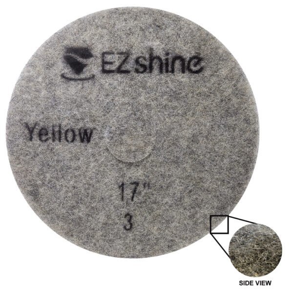 Second image of SHN-043-03 EZshine 17” 43 Cm 3 Numara Sarı Renk Elmas Disk Su ile Bakım Zemin Temizleme ve Parlatma Pedi