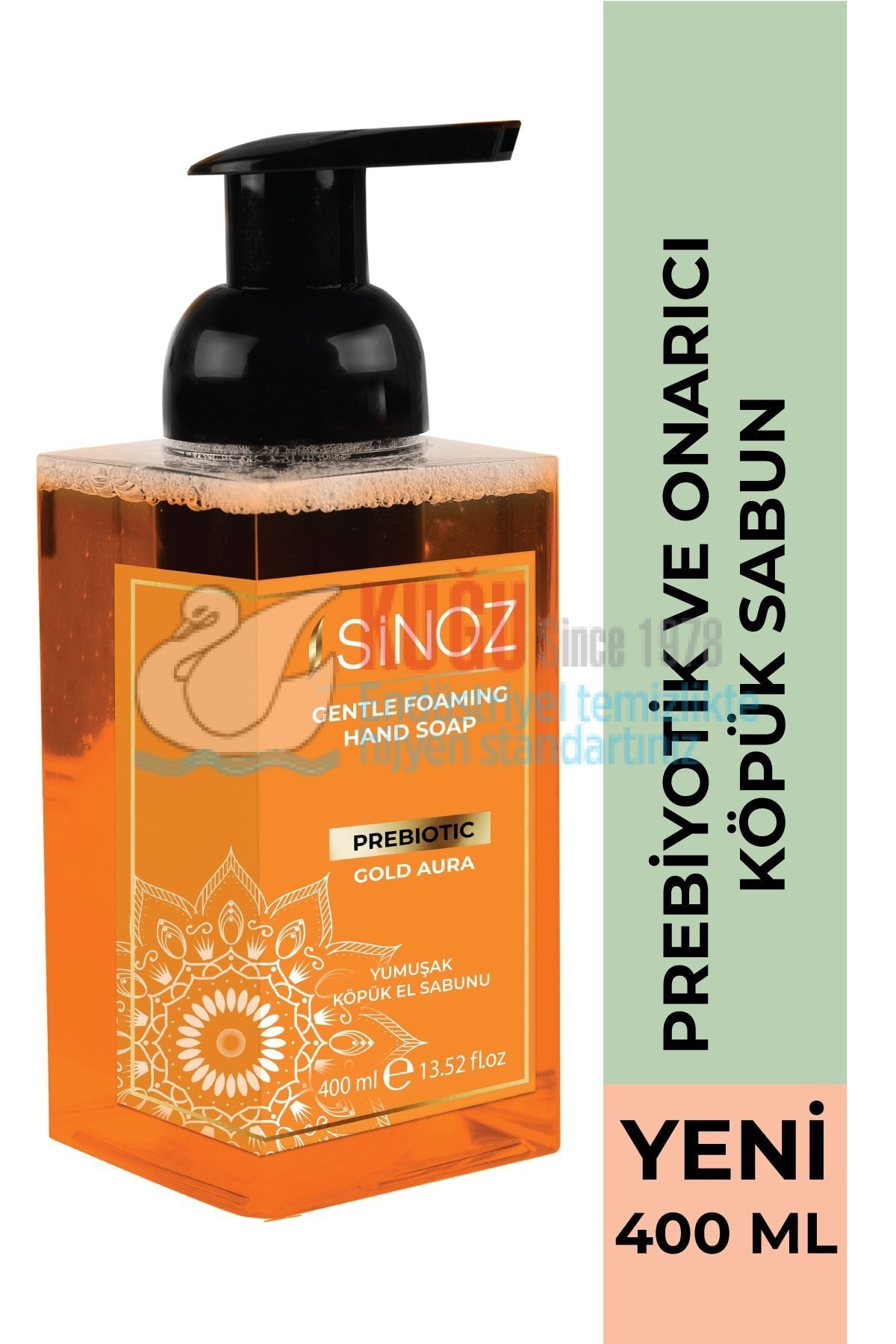 Second image of SNZ-ST8173G Sinoz 400 ML Gold Aura Prebiyotik Etkili Hoş Kokulu Yumuşak Köpük Pompalı El Sabunu