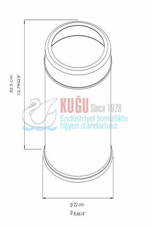 Second image of 2557 12 Litre Paslanmaz Çelik Plastik İç Kovalı Açık Tip Çöp Kovası