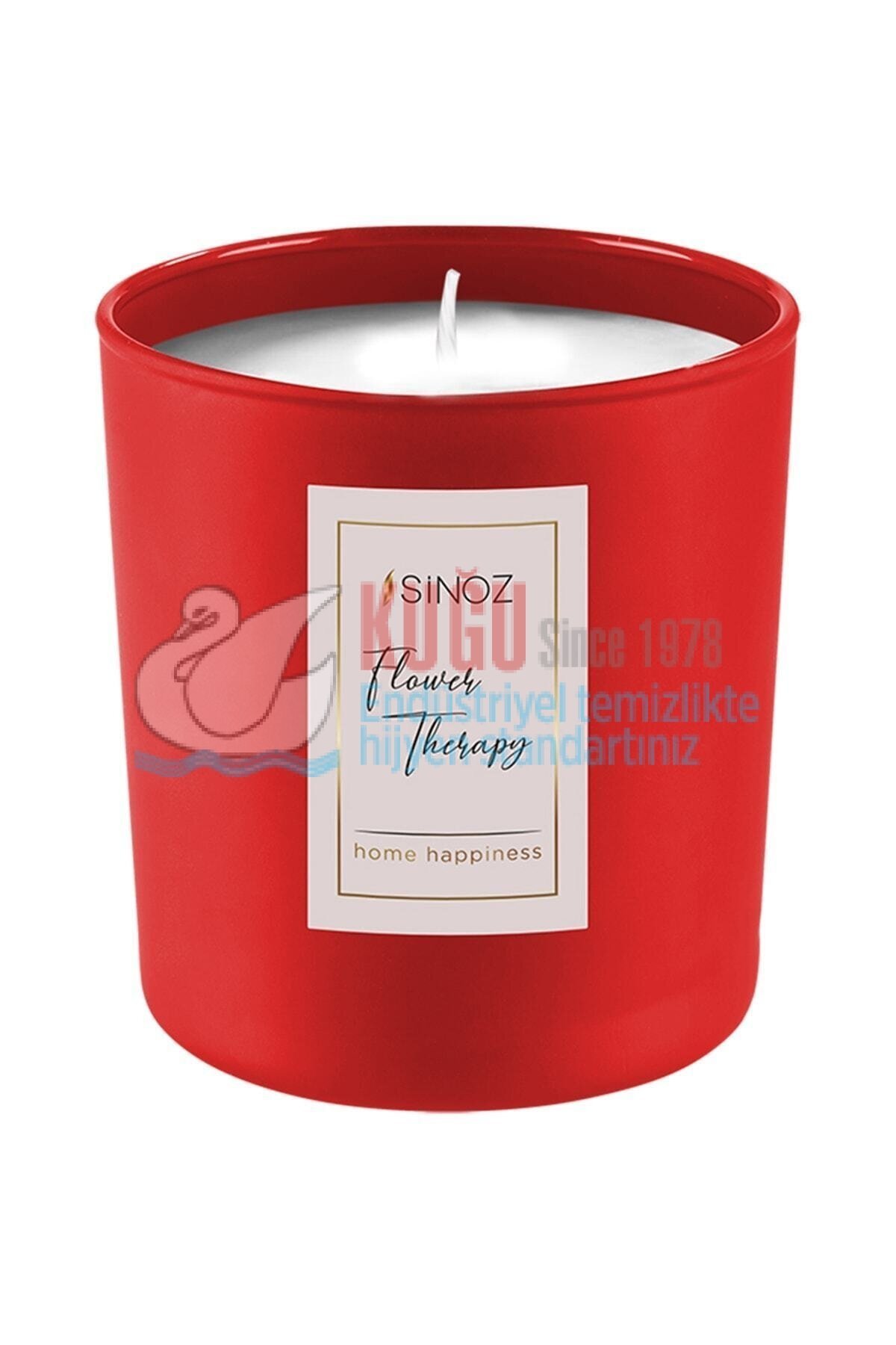 Second image of SNZ-ST7007 Sinoz Flower Therapy Gül ve Misk Kokulu 200 Gr Mum (Özel Kırmızı Cam Ambalajında)