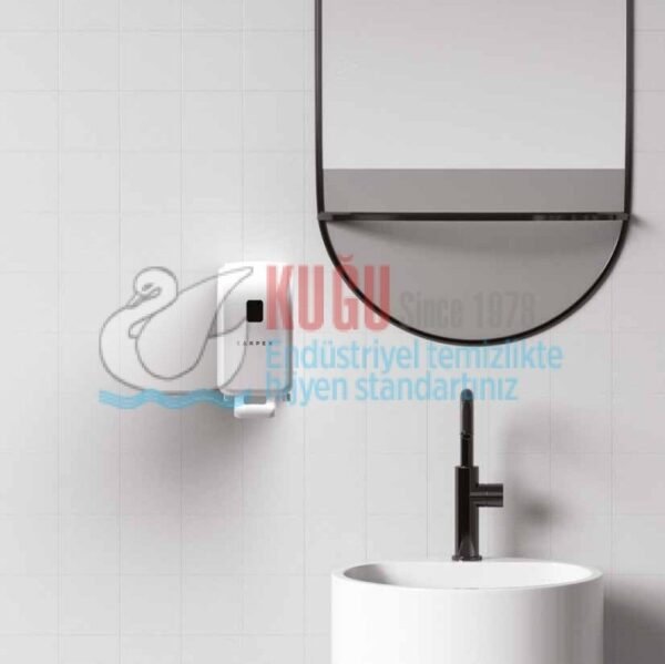 Second image of KGC-529306040001-W Carpex Optima Beyaz Renk Mini Manuel 500 ML Hazneli Üstten Doldurmalı Sıvı Sabun Dispenser Aparatı