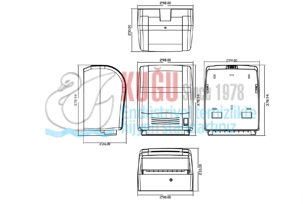 Second image of KGT-370 BOBSON Beyaz Renk FOTOSELLİ Elektrili ve Pilli 21 CM Hareketli Makine Havlusu Dispanseri