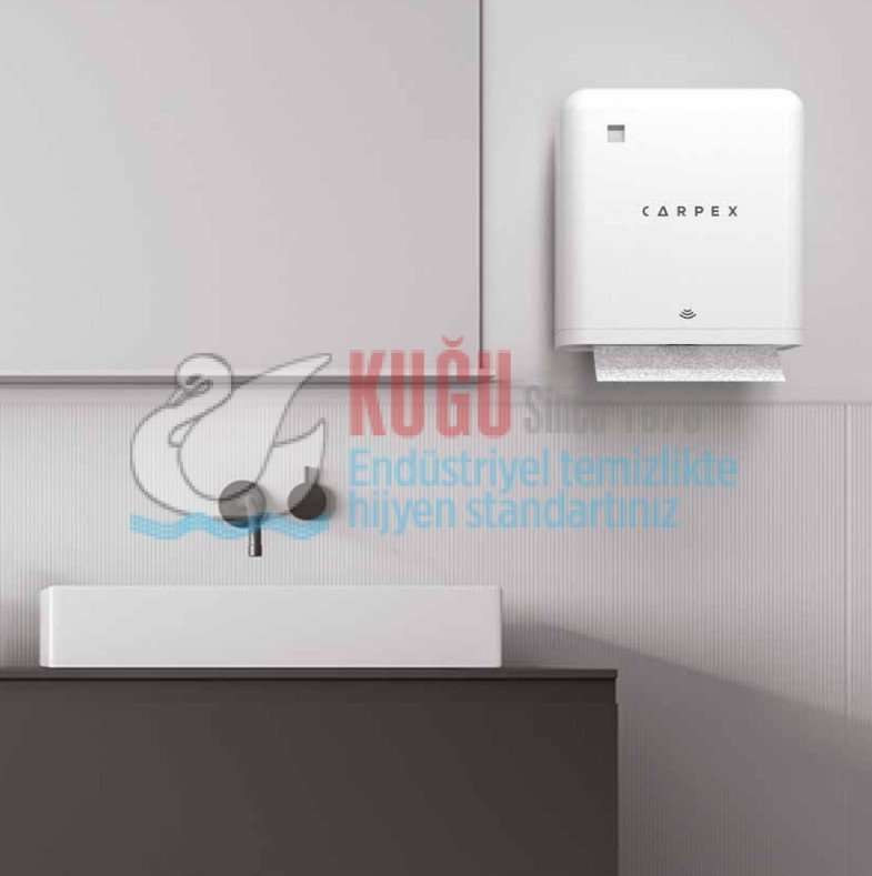 Second image of KGC-913100-B Carpex Siyah Renk Prestige Sensörlü Fotoselli Butonlu Otomatik Elektrikli ve Pilli Hareketli Kağıt Havlu Makinesi