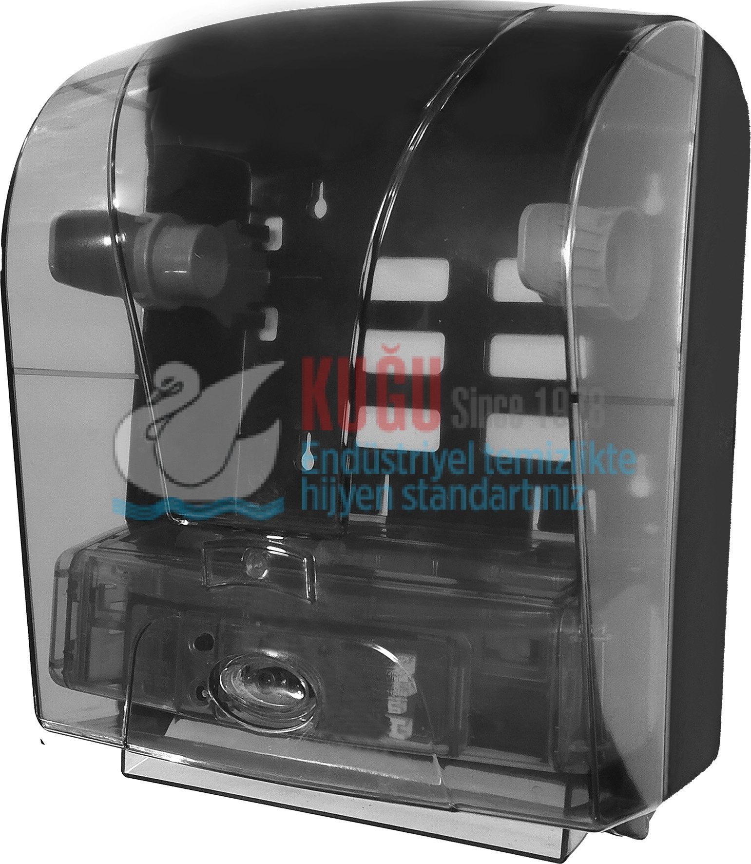 5385 Şeffaf Füme Renk Sensörlü Elektrikli ve Pilli Otomatik Hareketli 21 Cm Havlu Dispanseri