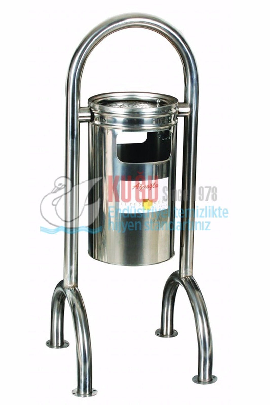 KGS-4130 Dört Ayaklı Komple Paslanmaz Küllük Hazneli Dış Mekan Çöp Kovası