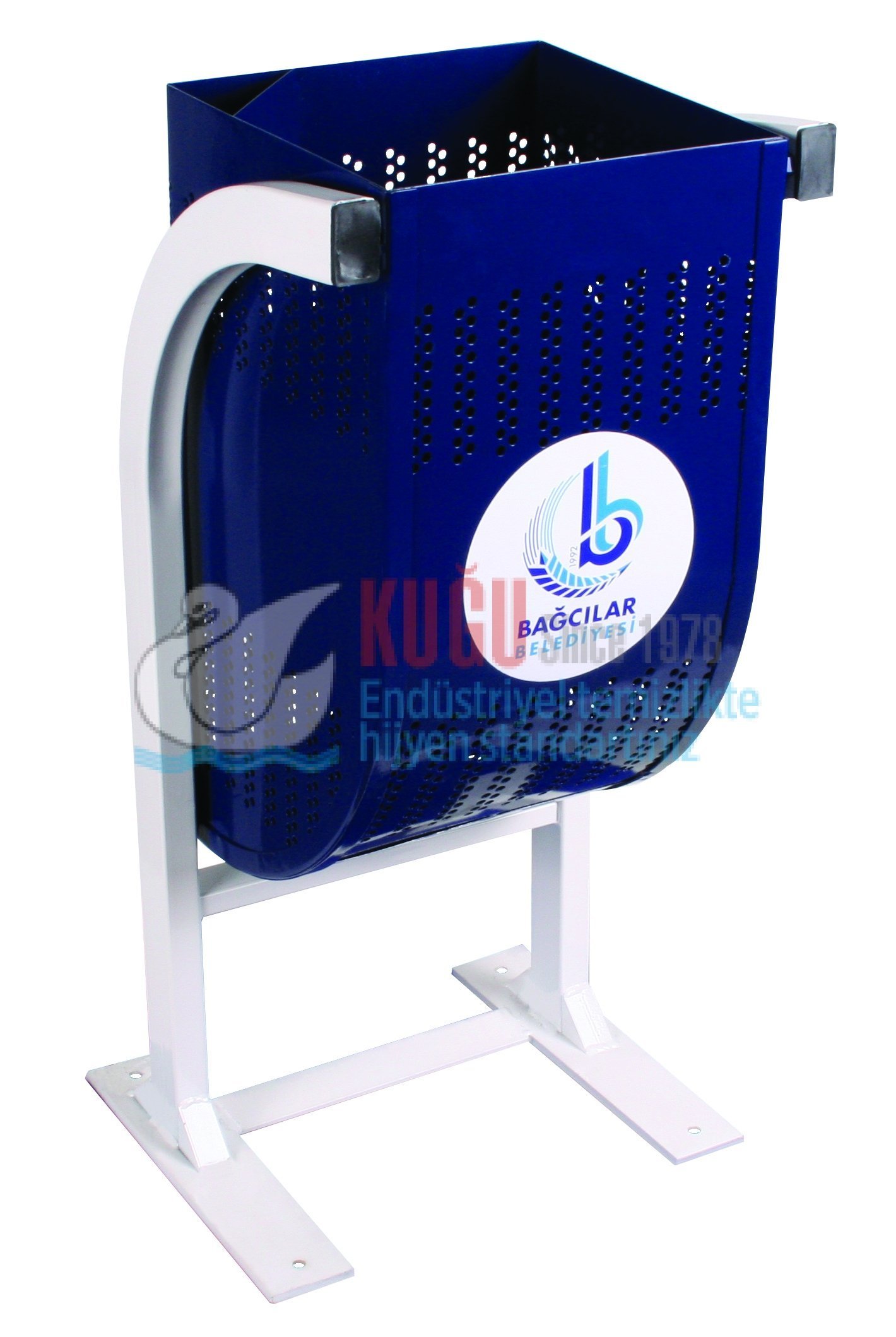 3015 Dirsekli Boyalı Dış Mekan Çöp Kovası