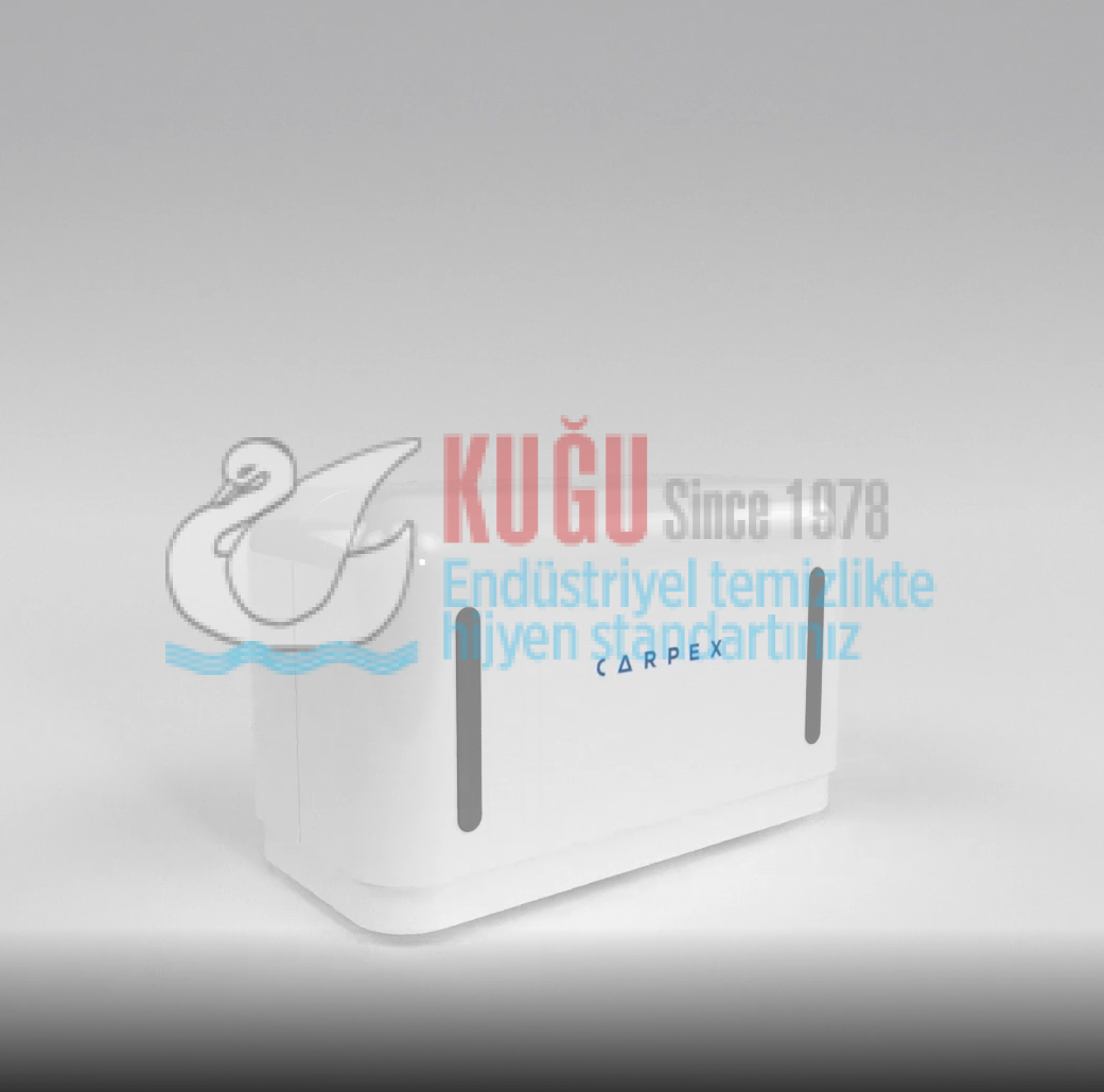 Second image of KGC-913050-W Carpex Beyaz Renk Z-W-V-C  Katlamalı Kağıtlarına Uygun Ayar Mekanizmalı Mini Boy Kağıt Havlu Dispanseri