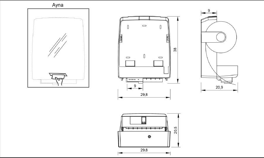 Second image of KGT-357 AYNA ARKASI FOTOSELLİ Alttan Sensörlü Elektrikli ve Pilli 21 Cm Hareketli KAĞIT HAVLULUK