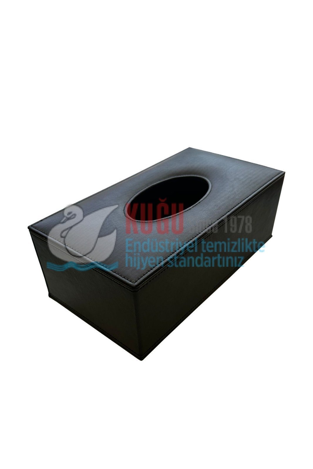 Second image of DK-0125 Siyah Renk Deri Kaplı Alttan Açmalı Mıktanıtslı Kağıt Mendil Kutusu Aparatı