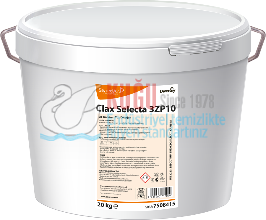 7508415 Clax Selecta 3ZP10 Az Köpüren Ana Yıkama Deterjanı 20 kg