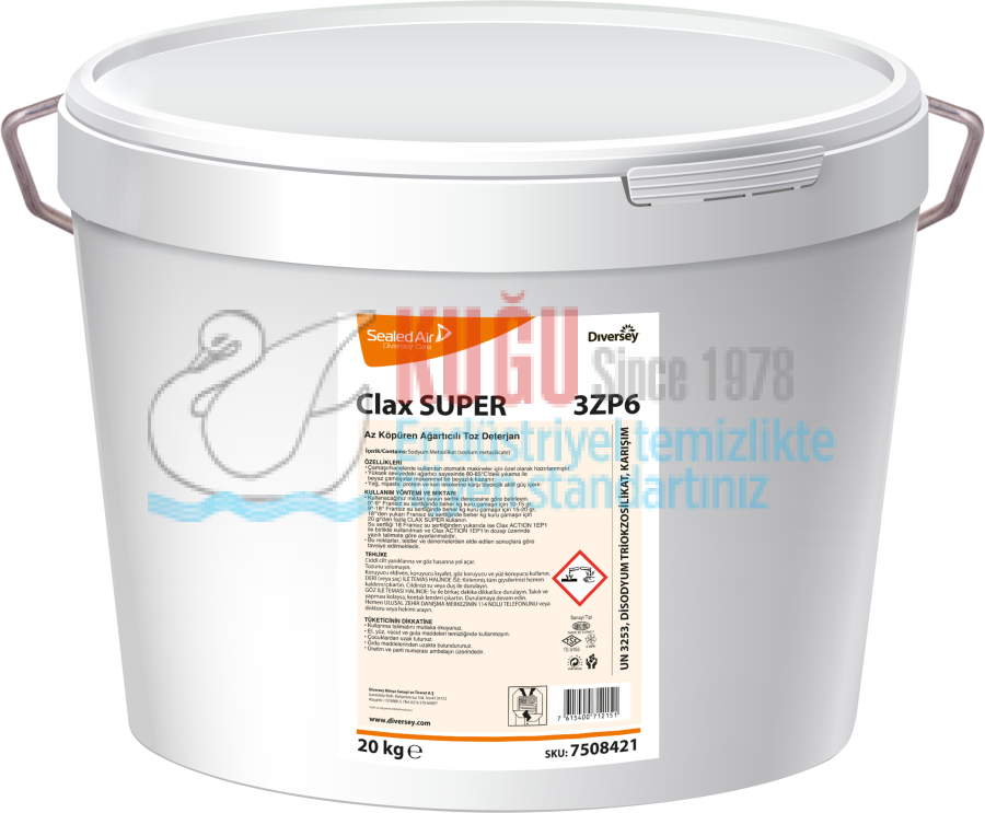7508421 Clax Super 3ZP6 Az Köpüren Ağartıcılı Ana Yıkama Deterjanı 20 kg