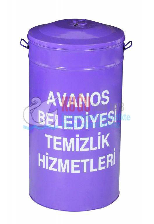 3042 Kapaklı Seyyar Boyalı Dış Mekan Çöp Kovası