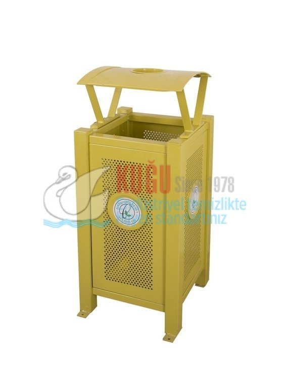 KGS-44004 Küllük Hazneli Kare Boyalı Dış Mekan Çöp Kovası