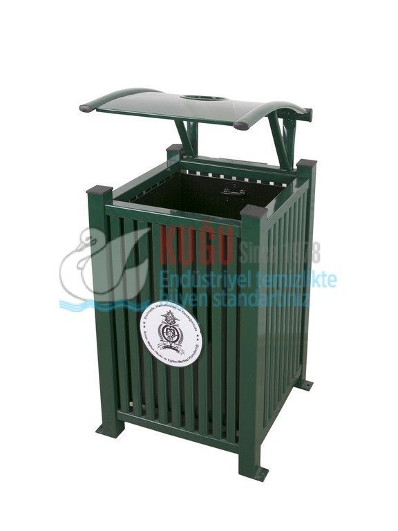 KGS-44009 Küllük Hazneli Kare Boyalı Dış Mekan Çöp Kovası