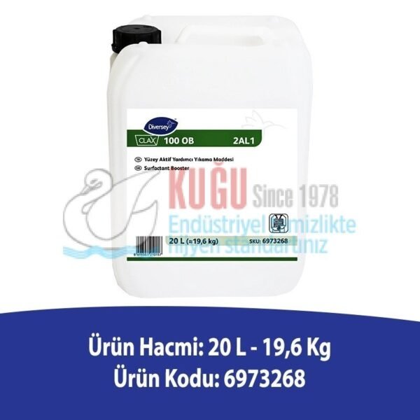 Second image of 6973268 Diversey Clax 100 OB 2AL0 Optik Parlatıcı İlaveli Yağ ve Kir Sökücü 20 Litre