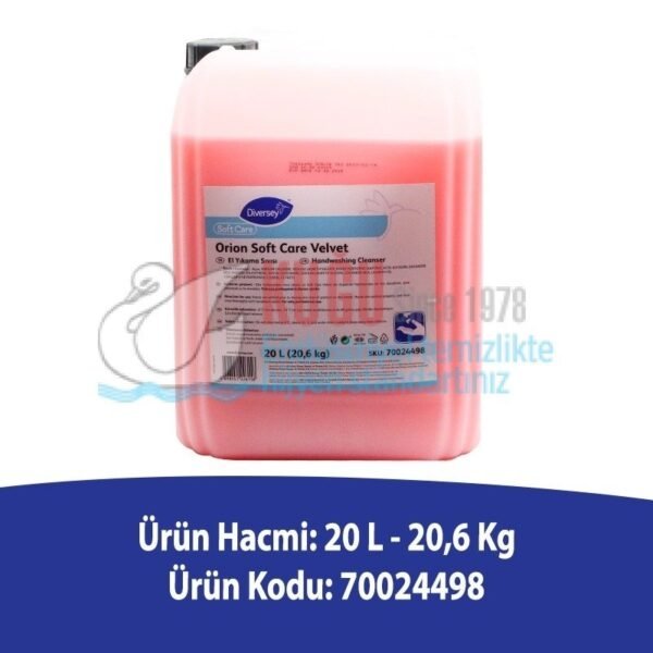 Second image of 70024498 ORION SOFTCARE VELVET Pembe Sedefli Parfümlü El Yıkama Sıvısı 20 L (20,6KG)