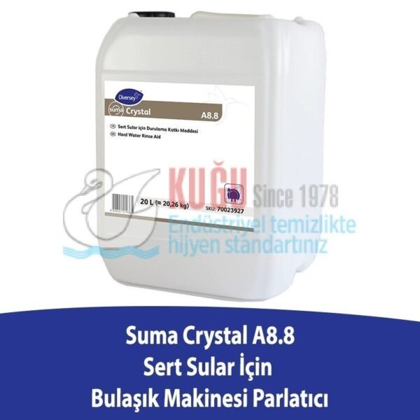 70023927 Diversey Suma Crystal A8.8 20 Litre Orta ve Sert Sular İçin Bulaşık Makinesi Parlatıcısı