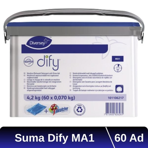 Second image of 101106217 Diversey Suma DIFY MA1 60x0.07kg - Bulaşık Makinesinde Yıkanabilir Manuel Dozlamalı Tablet