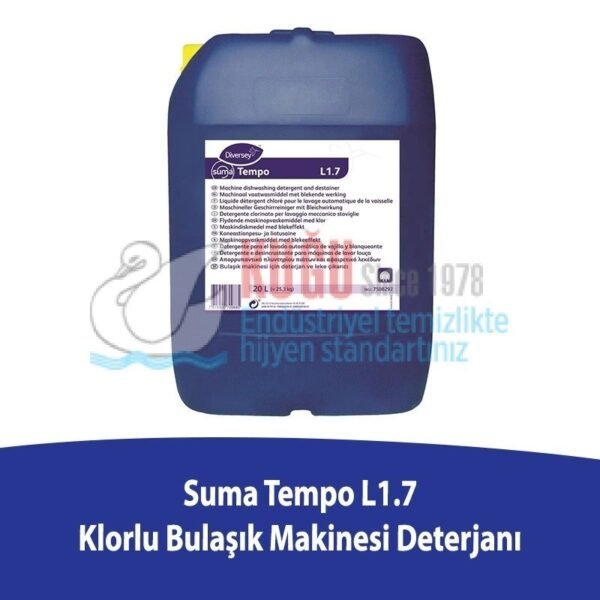 7508292 Diversey Suma Tempo L1.7 20 Litre Sanayi Tipi Bulaşık Deterjanı