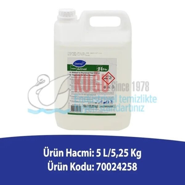 Second image of 70024258 Diversey Taski Actival F4r Ağır Kirler İçin Alkali Kir ve Yağ Çözücü 5 LT