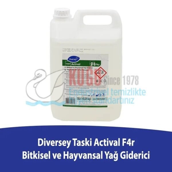 70024258 Diversey Taski Actival F4r Ağır Kirler İçin Alkali Kir ve Yağ Çözücü 5 LT