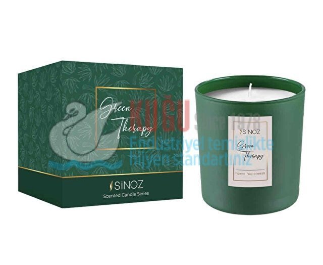 SNZ-ST7008 Sinoz Green Therapy Bergamot ve Zambak Kokulu 200 Gr Mum (Özel Yeşil Cam Ambalajında)