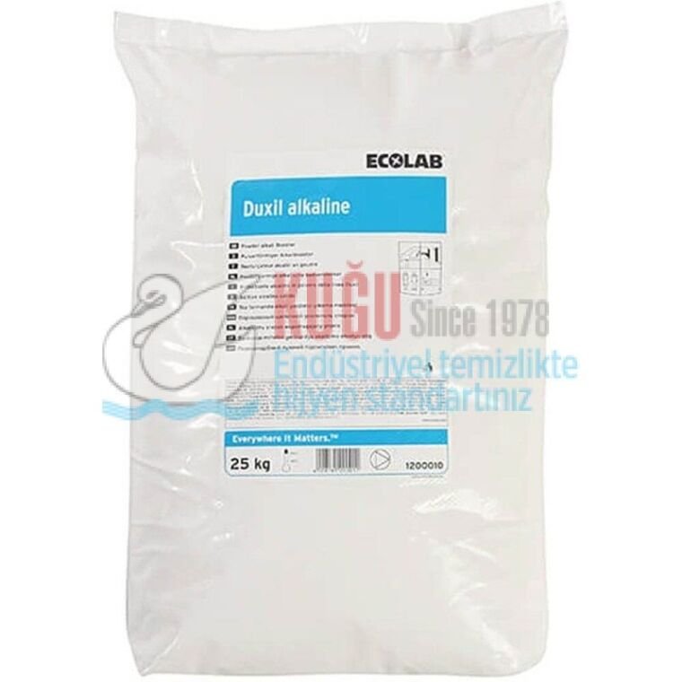 10060 Ecolab Duxil Alkaline Çamaşır Makinesi Yardımcı Yıkama Maddesi Toz (Ağır kir, yağ ve kan çözücü yardımcı yıkama maddesi) 25 Kg