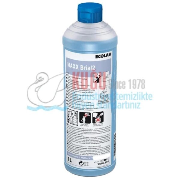 40119 Ecolab Maxx Brial 2 Islatma Gücü Yüksek Cam ve Yüzey Temizleyici 1 Kg