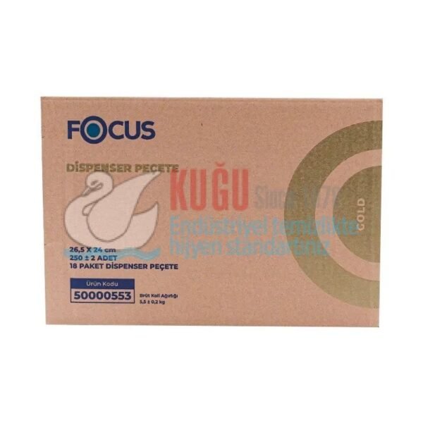 Second image of 50000553 Focus Gold Dispenser Peçete Kağıt (1 Paket 250'Li-Koli İçi 18 Paket)