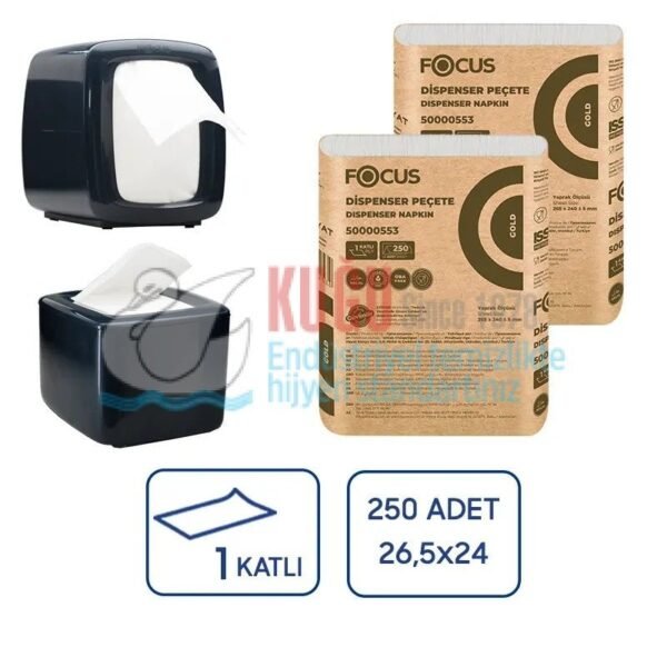 50000553 Focus Gold Dispenser Peçete Kağıt (1 Paket 250'Li-Koli İçi 18 Paket)