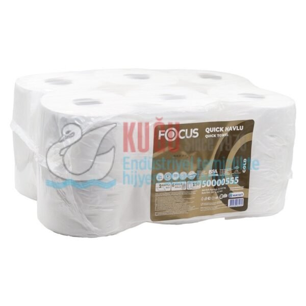 Second image of 50000555 Focus Gold Quick Çift Katlı 21 Cm Hareketli Havlu (1 Rulo150 Metre-Koli İçi 6 Rulo) 9 Kg