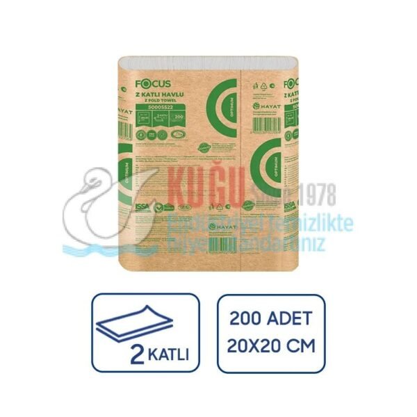 Second image of 50005522 Focus Optimum Z Katlı Kağıt Havlu 200'Lü 12 Paket