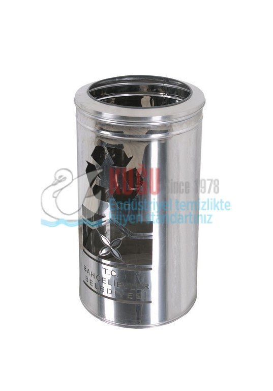 KGS-4003 DELİKLİ GÖVDELİ GERİ DÖNÜŞÜM PASLANMAZ ÇÖP KOVASI