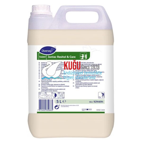 9294694 TASKI JONTEC RESITOL & CARE 2X5L W3255 Özel Polimer Taban ve Yenilikçi Balmumu Teknolojisine Sahip Alkole Dayanıklı Zemin Cilası