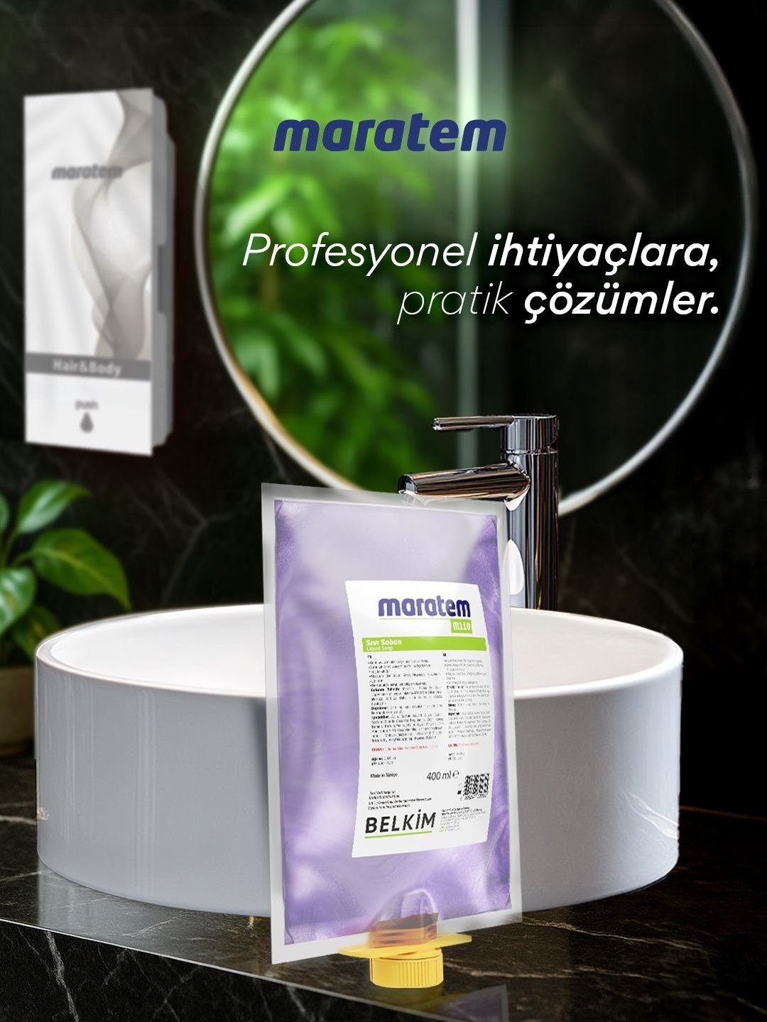 M110-400 Maratem M110 400 ML  Sıvı Sabun Kartuş (Koli İçi 24 Adet)