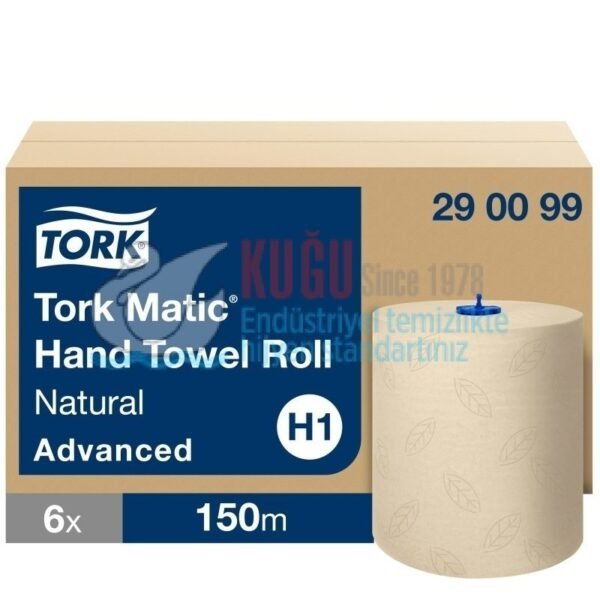 KT-290099 Tork Matic® Naturel Hareketli El Havlusu 2 Katlı Gelişmiş H1 Gri (1 Rulo 150 Metre-Koli İçi 6 Rulo)