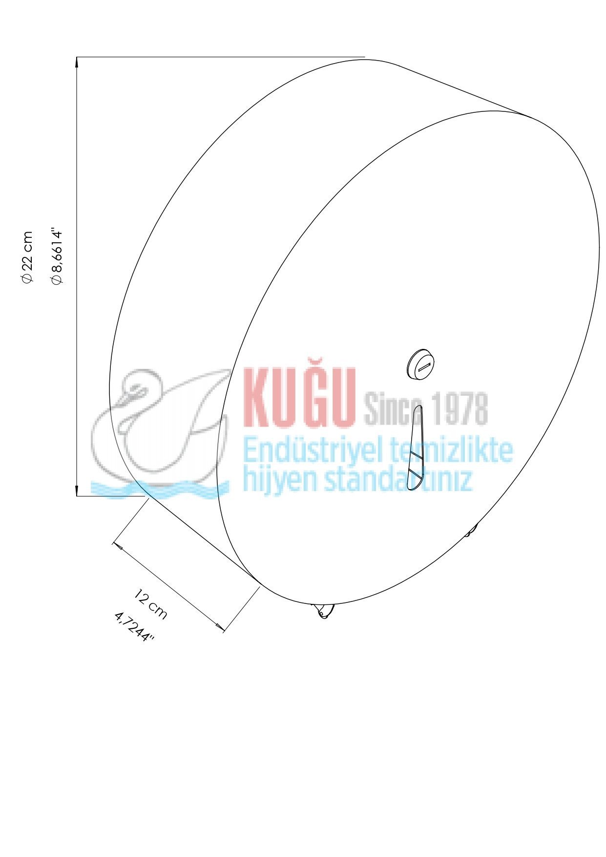 Second image of 2652 304/430 Kalite Paslanmaz Çelik Maxi Jumbo Rulo Tuvalet Kağıt Dispenseri