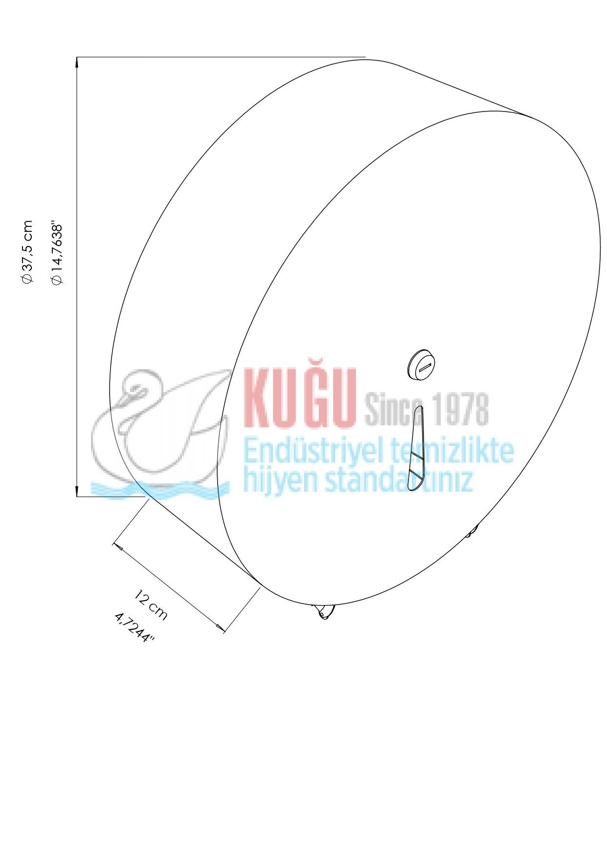 Second image of 2654 304/430 Kalite Paslanmaz Çelik Maxi Jumbo Rulo Tuvalet Kağıt Dispenseri