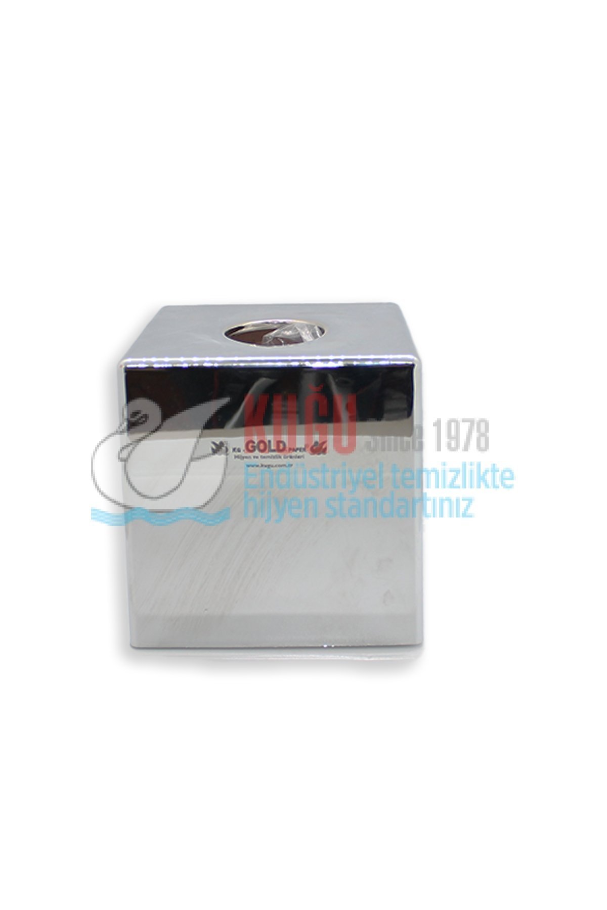 Second image of 8556 Krom Kaplama Butik Kağıt Mendil Kutusu Banyo ve Mutfak Dispanseri Aparatı