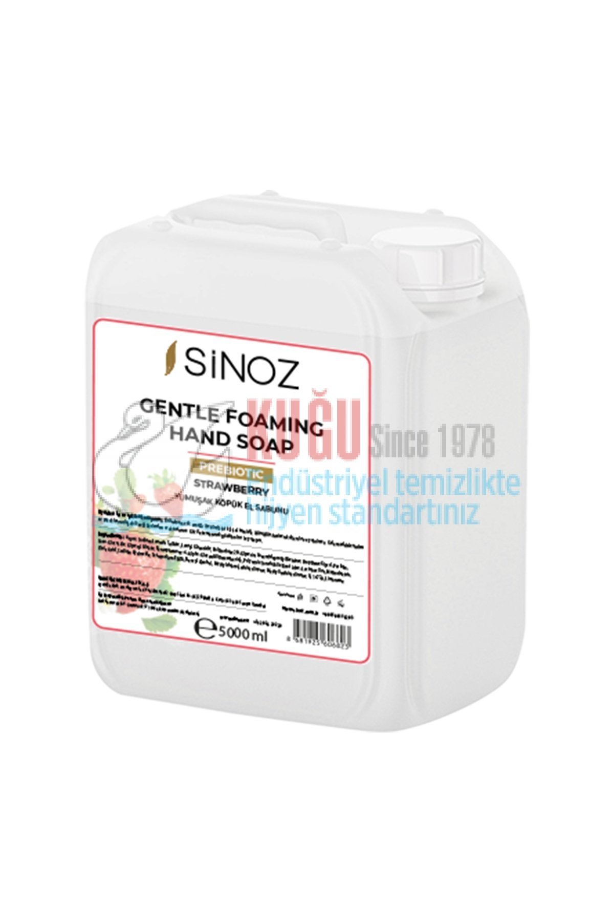 SNZ-ST8202-C Sinoz 5 LT Strawberry Prebiyotik Etkili Doğal Dağ Çileği Kokulu Yumuşak Köpük Pompalı El Sabunu